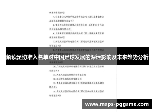 解读足协准入名单对中国足球发展的深远影响及未来趋势分析